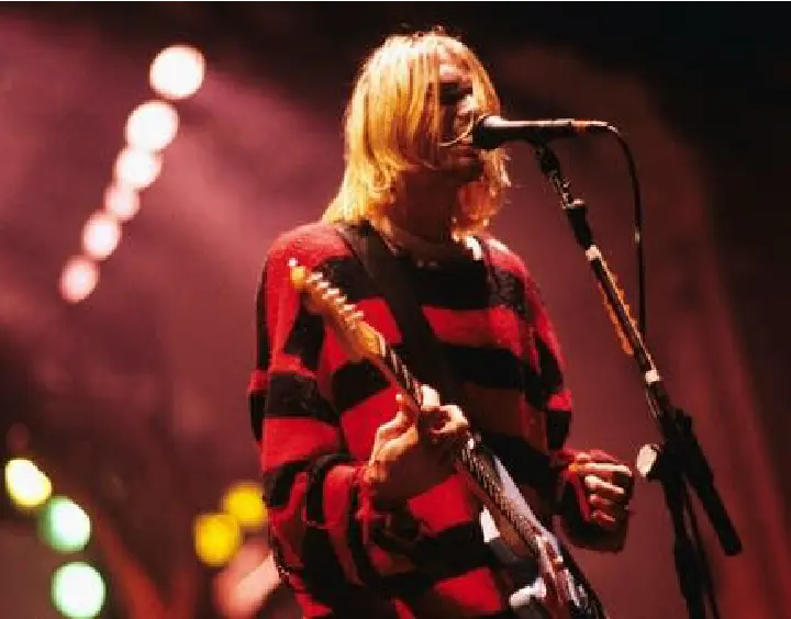 Kurt Cobain playing guitar