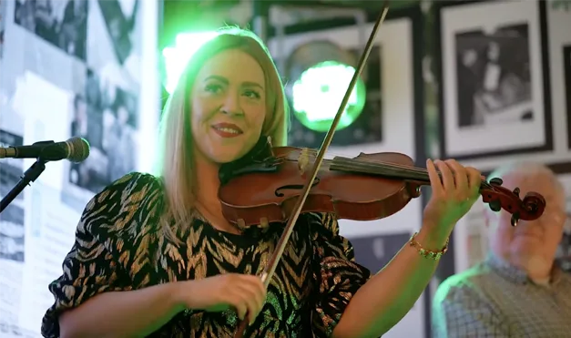 Woman playing fiddle