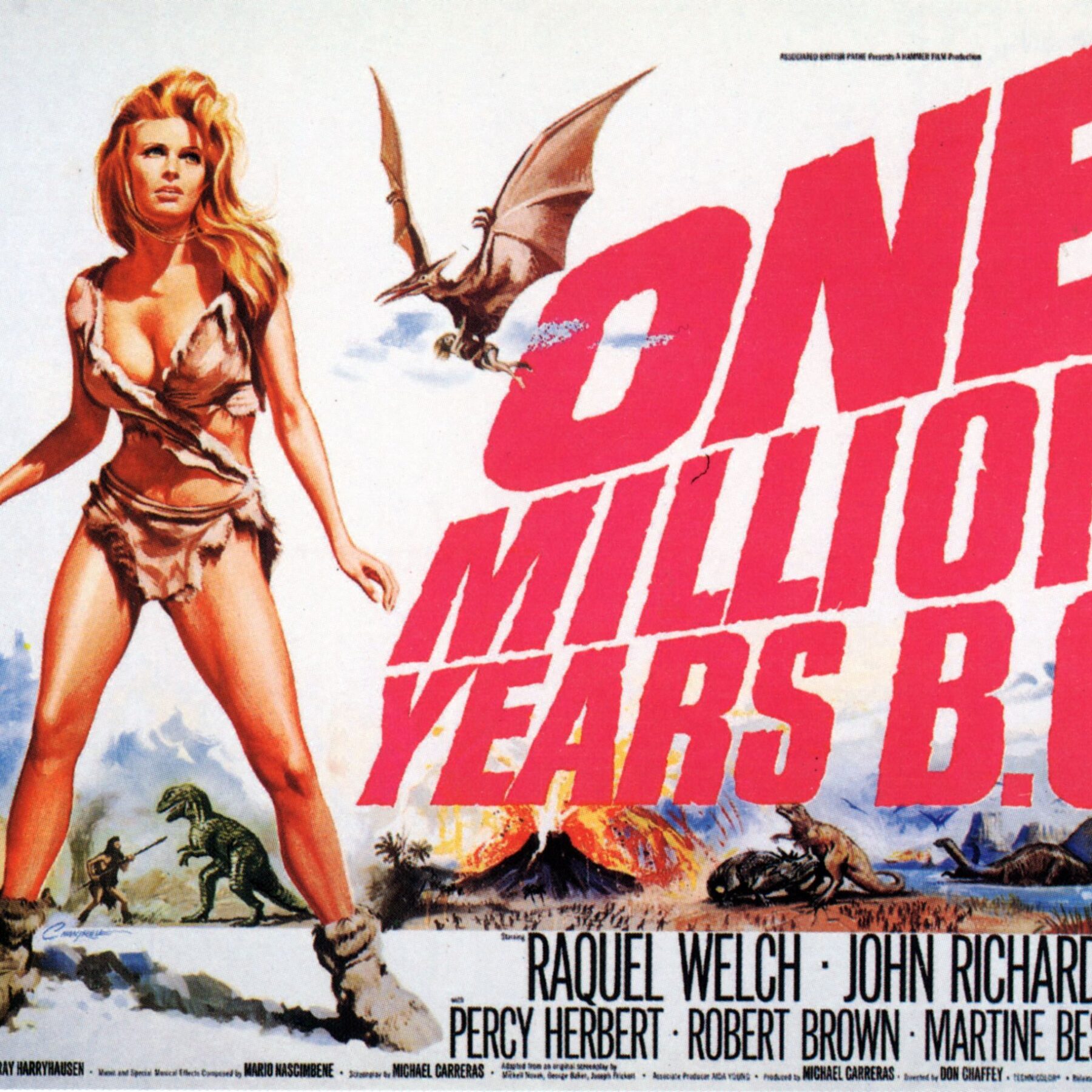 ONE MILLION YEARS BC Poster for 1966 Hammer film with Raquel Welch